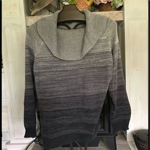 Lane Bryant Cowl Neck Ombré Gray Top
